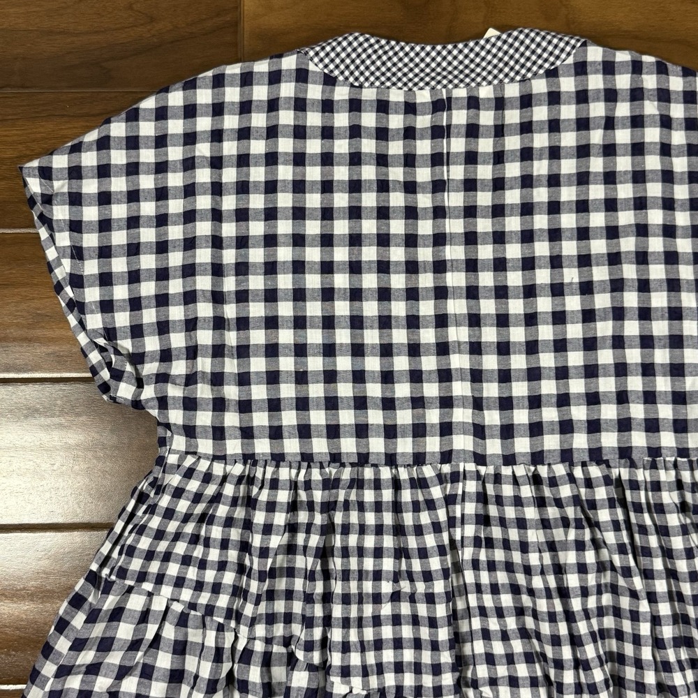 Anthropologie 11.1 TYLHO Women's Size XL Blue White Gingham Tunic‎ Dress - Picture 9 of 11